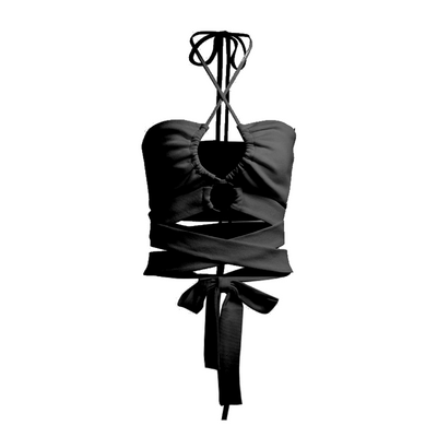 Crop Top Bandages Croisées Sexy Jennie Kim BlackPink Coachella Mode Ete