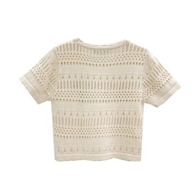 Crop Top Beige Fleurs Brodés Colorées Sakura Japon Mode Femme Kpop