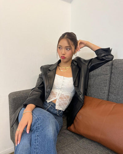 Crop Top Dentelles Blanc Sexy Bretelles Dos Nu MIMI Oh My Girl Mode