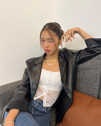 Crop Top Dentelles Blanc Sexy Bretelles Dos Nu MIMI Oh My Girl Mode