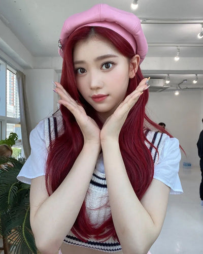 Crop Top Epais Sport Blanc Rayures Noir Xiaoting Kep1er Mode Corée