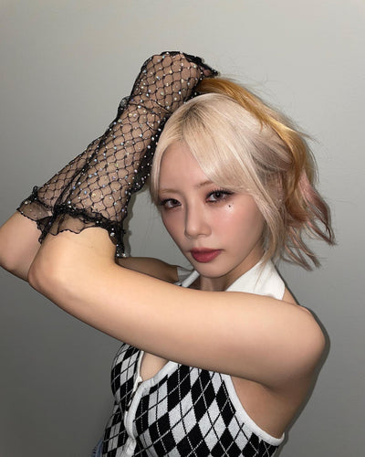 Crop Top Gilet Col V Motifs Losanges JiU Dreamcatcher Concert Chicago