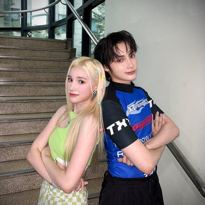 Crop Top Irrégulier Vert Avec Deux Chaines Huening Bahiyyih Kep1er Up! MV