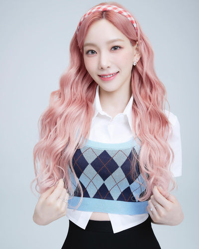 Crop Top à Losange Rose Sexy Taeyeon Tenue Casual Sportswear Mode Kpop