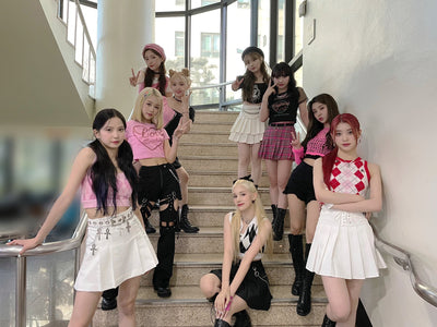 Crop Top Losange Rose Yujin Kep1er Music Bank Wa da da Mode Casual Sportswear Kpop