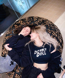Crop Top Noir Deadly Doll Somi T Shirt Mode Casual Femme Kpop Visual