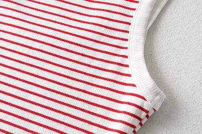 Débardeur Marinière Rouge Crop Top HyoJung Oh My Girl Mode Kpop Femme