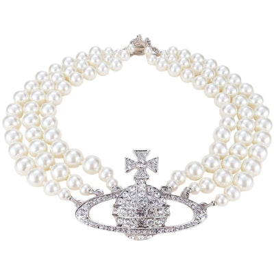 Collier Orbe Ronde et Anneau Avec Croix Strass Perles Taeyeon Weekend MV