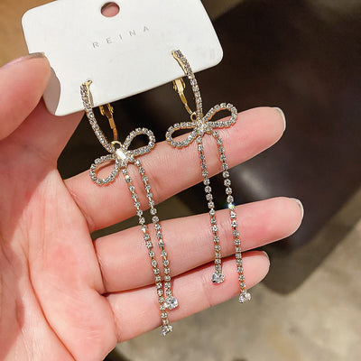 Boucles Oreilles Strass Ruban et Anneaux Xiaoting Kep1er Mode Kpop Bijou