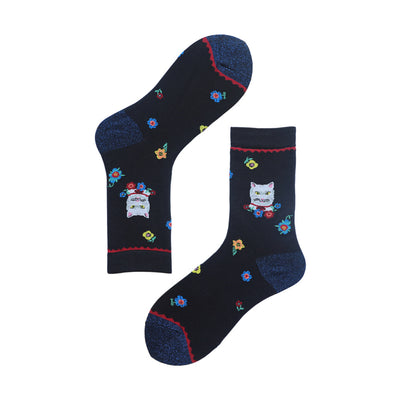 Paire de Chaussettes Mignon Lapin Clown et Motifs Colorés Lisa BlackPink