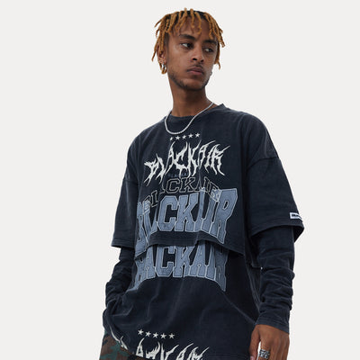 Sweetshirt Superposé Black Air Graffiti Hip Hop Jisoo Shut Down BlackPink