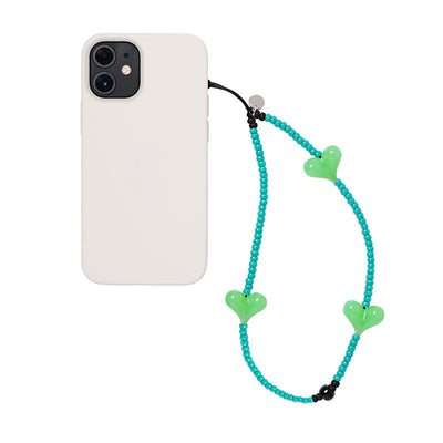 Dragonne Marron Téléphone Portable Trois Coeurs Vert Jennie BlackPink