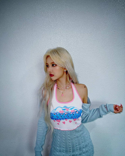 Débardeur Graffiti Rose BLanc Soyeon Beam Beam MV Windy