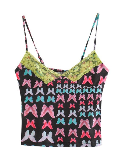 Débardeur Papillons Blanc à Bretelles JOY Red Red Velvet Pose Queendom