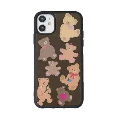 Coque Téléphone Apple Iphone Ours Mignons Coeur Fleur Rosé BlackPink