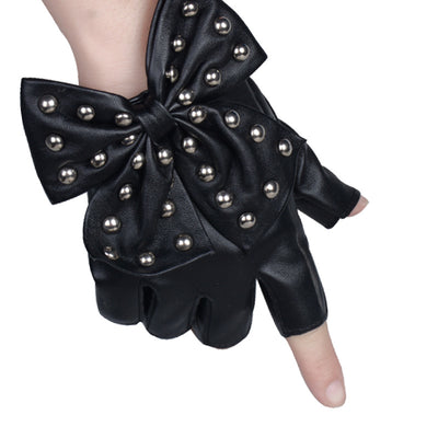 Gants Mitaine Cuir avec Grand Ruban Accessoire Mode Kpop Xiaoting Kep1er