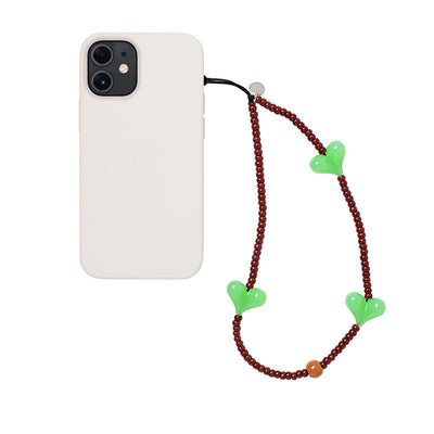 Dragonne Marron Téléphone Portable Trois Coeurs Vert Jennie BlackPink
