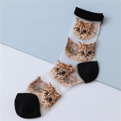 Chaussettes Femme Mignonnes Tete de Chaton Lisa BlackPink Leo Luca