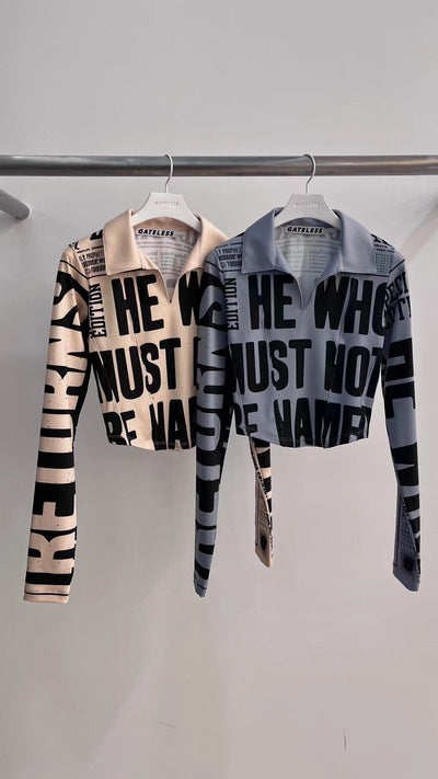 Chemise Crop Top Lettre Majuscule Sakura LE SSERAFIM Mode Femme Kpop