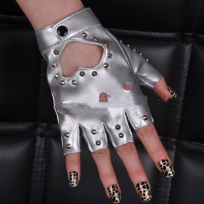 Mitaine Gants Cuir Rose Clous Métal Bahiyyih Kep1er Sugar Rush Mode Kpop