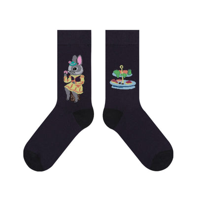 Paire de Chaussettes Mignon Lapin Clown et Motifs Colorés Lisa BlackPink