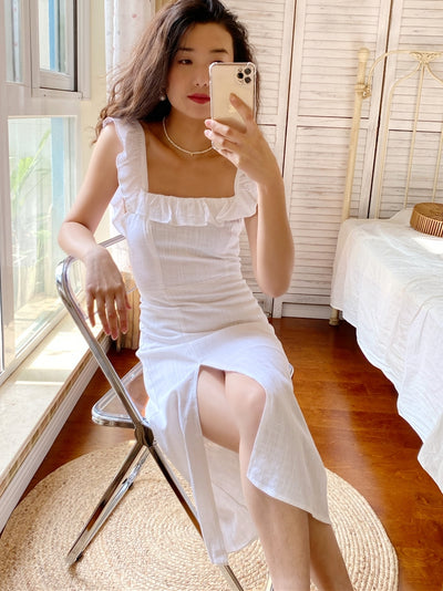 Robe Haut Blanc avec Grand Col Voile Yujin An Ive TV Ing Kdrama Earth Arcade