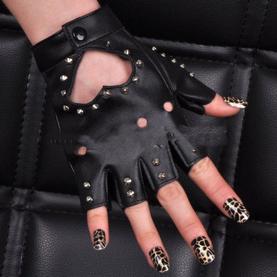 Mitaine Gants Cuir Rose Clous Métal Bahiyyih Kep1er Sugar Rush Mode Kpop