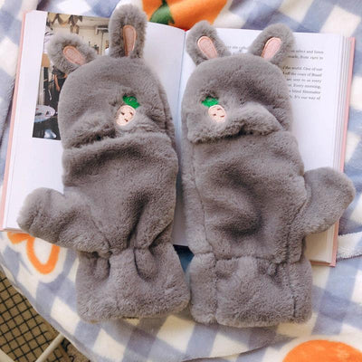Paire Gants Oreilles de Lapin Carottes Mitaine Wonyoung Ive Kpop