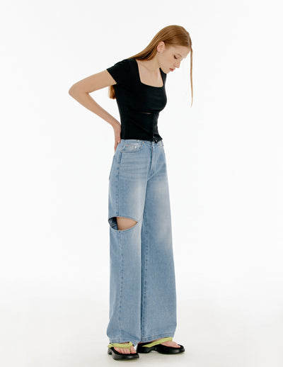 Crop Top Bi Part Avec Nombril Visible Blanc Minnie G Idle Mode Femme été