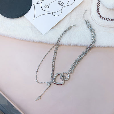 Collier Métal Double Chaine Fermoir Coeur et D Dayeon Kep1er MV Sugar Rush