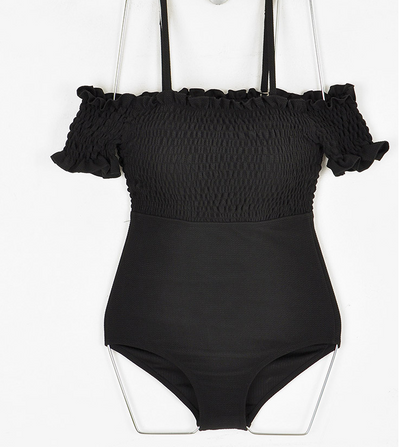 Maillot de Bain Une Piece Bustier Marron Yujin Ive Mode Femme Ete