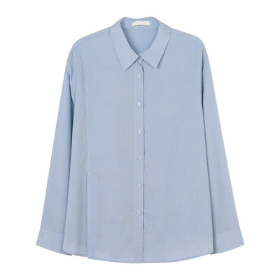 Chemise Bleu Clair Ample Oversize Jennie BlackPink Mode Coréenne Femme