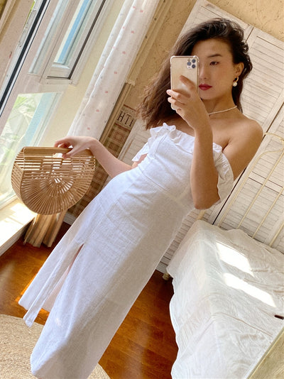 Robe Haut Blanc avec Grand Col Voile Yujin An Ive TV Ing Kdrama Earth Arcade