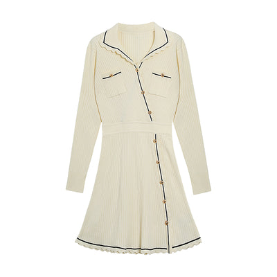 Robe Blanche Col Polo Diagonale Ensemble Joy RedVelvet Duo Love Song