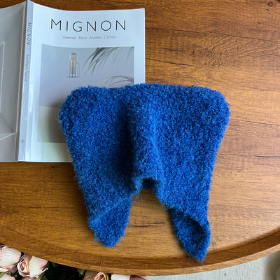 Bonnet Fourure Violet avec Petites Oreilles Yuqi G Idle Mode Hiver Femme