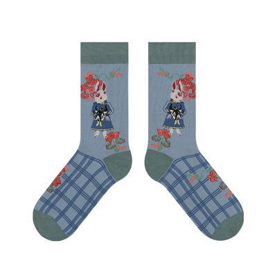 Paire de Chaussettes Mignon Lapin Clown et Motifs Colorés Lisa BlackPink