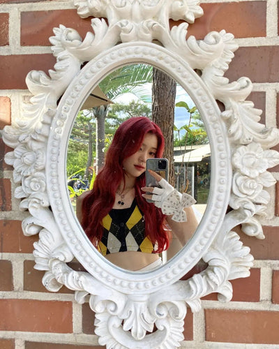 Gants Mitaine Cuir avec Grand Ruban Accessoire Mode Kpop Xiaoting Kep1er