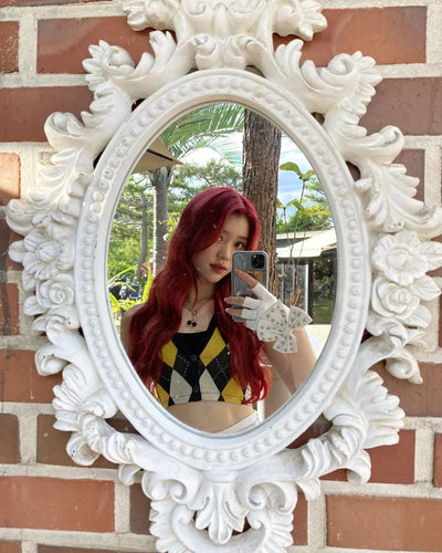 Gants Mitaine Cuir avec Grand Ruban Accessoire Mode Kpop Xiaoting Kep1er