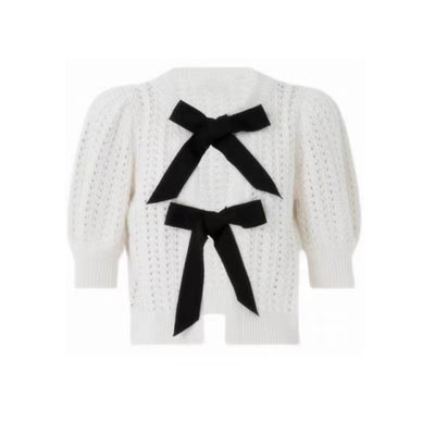 Gilet Blanc avec Deux Nœuds Cardigan Chic Rei Ive Photoshoot Dispatch