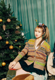 Cardigan tricoté Manches Longues Hiver MY Christmas Giselle Aespa Kpop