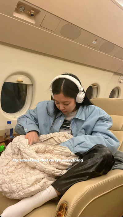 Grand Sac Blanc Style Couette Jennie BlackPink Mode Coréenne