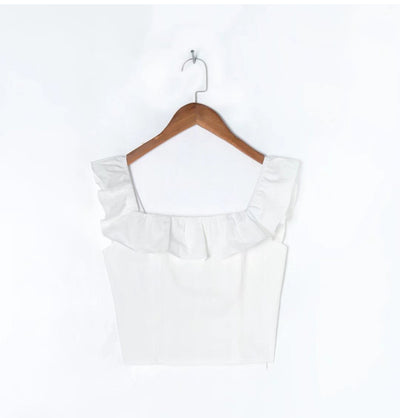 Robe Haut Blanc avec Grand Col Voile Yujin An Ive TV Ing Kdrama Earth Arcade