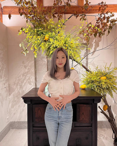 Haut Blanc Tricot avec Perles Manches Courtes Taeyeon Girls Generation