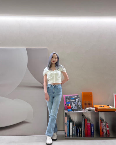 Haut Blanc Tricot avec Perles Manches Courtes Taeyeon Girls Generation