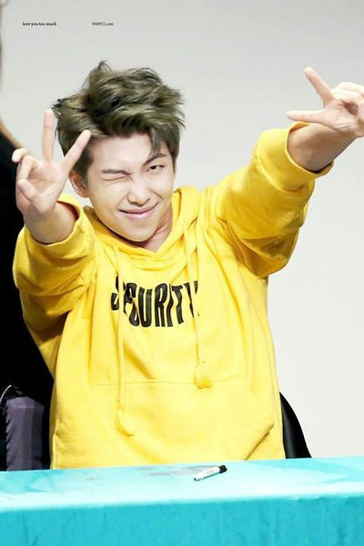 Hoodie Security RM BTS Pull Veste Capuche Jaune K Pop Streetwear Idol