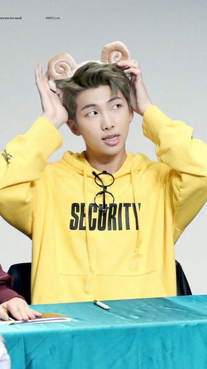 Hoodie Security RM BTS Pull Veste Capuche Jaune K Pop Streetwear Idol