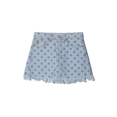 Jupe effilochée en Jean Avec Etoiles Bleues Yuqi G I Dle Mode Coréenne