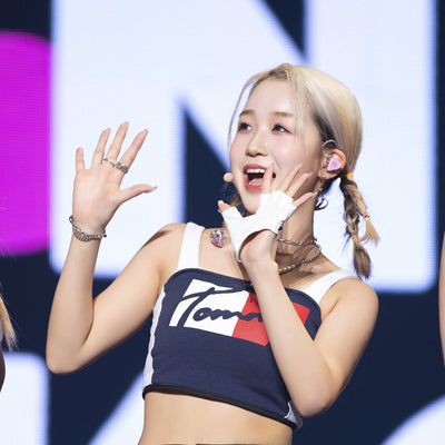 Mitaines Blanches Cloutés Rond Métal Hikaru Kep1er Uni Kon Mode Kpop