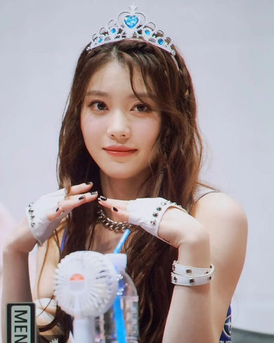 Mitaines Blanches Cloutés Rond Métal Xiaoting Kep1er Music Core We Fresh