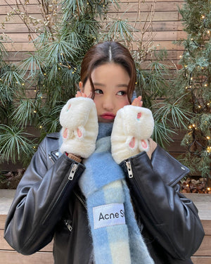Paire Gants Oreilles de Lapin Carottes Mitaine Wonyoung Ive Kpop